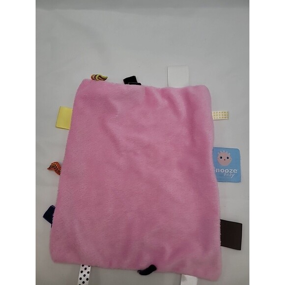 Snooze Baby Security Blanket Pink  And Pink and White Checkered Blanket Lovey - Picture 2 of 12